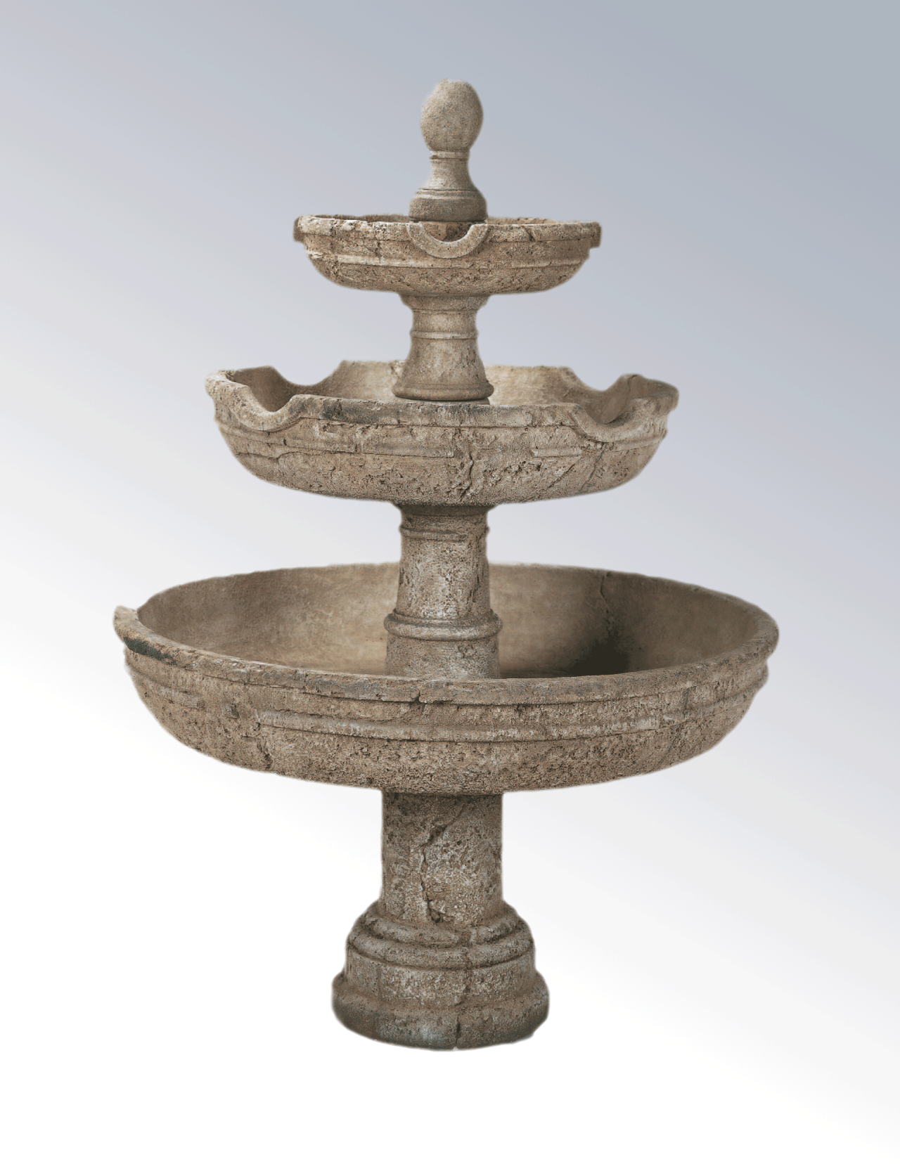 Agrigento Three Tier Cast Stone Outdoor Garden Fountain Fountain Tuscan