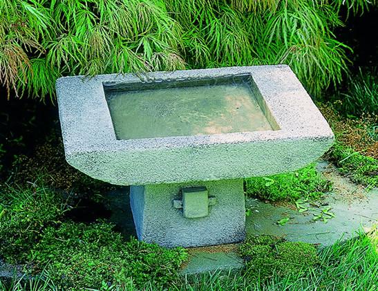 Kyoto Cast Stone Outdoor Garden Birdbath BirdBath Campania International 