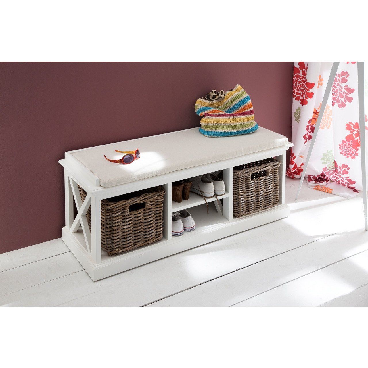 NovaSolo Halifax BE001 Bench & Basket set with seat cushion Bench & Basket set NovaSolo