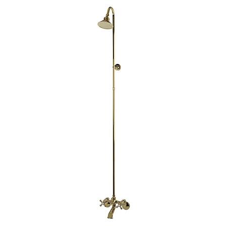 Kingston Brass Vintage Wall Mount Clawfoot Tub And Shower Package, Polished Brass Clawfoot Tub Set Kingston Brass