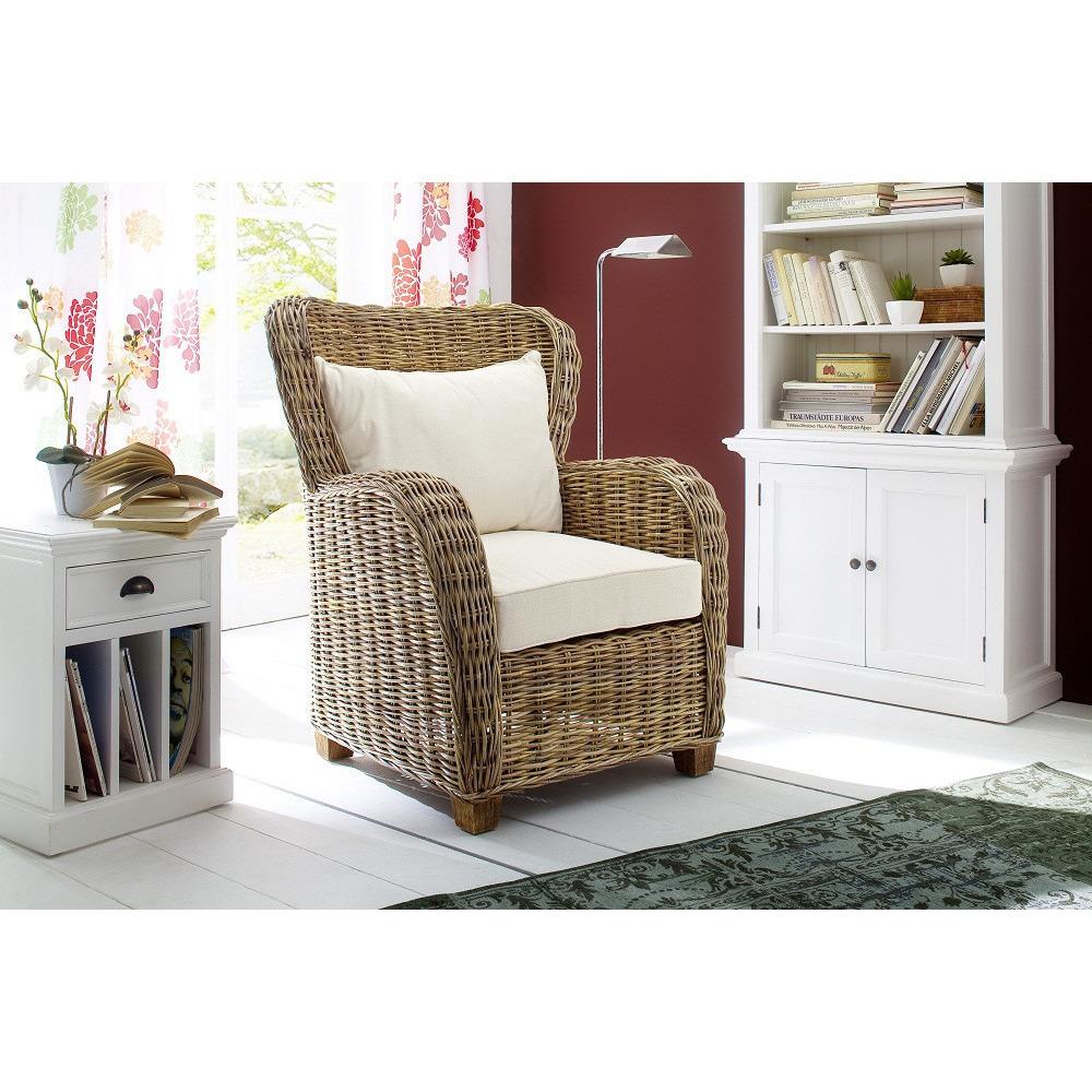 NovaSolo Wickerworks CR42 Queen Chair with seat & back cushions Chair NovaSolo