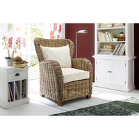 Thumbnail for NovaSolo Wickerworks CR42 Queen Chair with seat & back cushions Chair NovaSolo