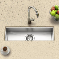 Thumbnail for Houzer CTB-2385 Contempo Trough Series Undermount Stainless Steel Bar/Prep Sink Bar Sink - Undermount Houzer