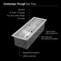 Thumbnail for Houzer CTB-2385 Contempo Trough Series Undermount Stainless Steel Bar/Prep Sink Bar Sink - Undermount Houzer