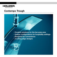 Thumbnail for Houzer CTB-2385 Contempo Trough Series Undermount Stainless Steel Bar/Prep Sink Bar Sink - Undermount Houzer