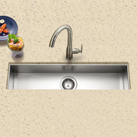 Thumbnail for Houzer CTB-3285 Contempo Trough Series Undermount Stainless Steel Bar/Prep Sink Bar Sink - Undermount Houzer
