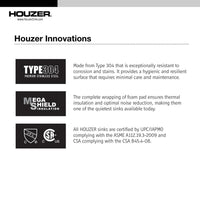 Thumbnail for Houzer CTB-3285 Contempo Trough Series Undermount Stainless Steel Bar/Prep Sink Bar Sink - Undermount Houzer