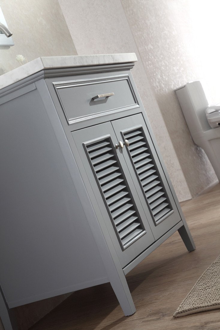 ARIEL Kensington 31" Single Sink Bathroom Vanity Set Solid Wood Cabinets - Gray Vanity ARIEL