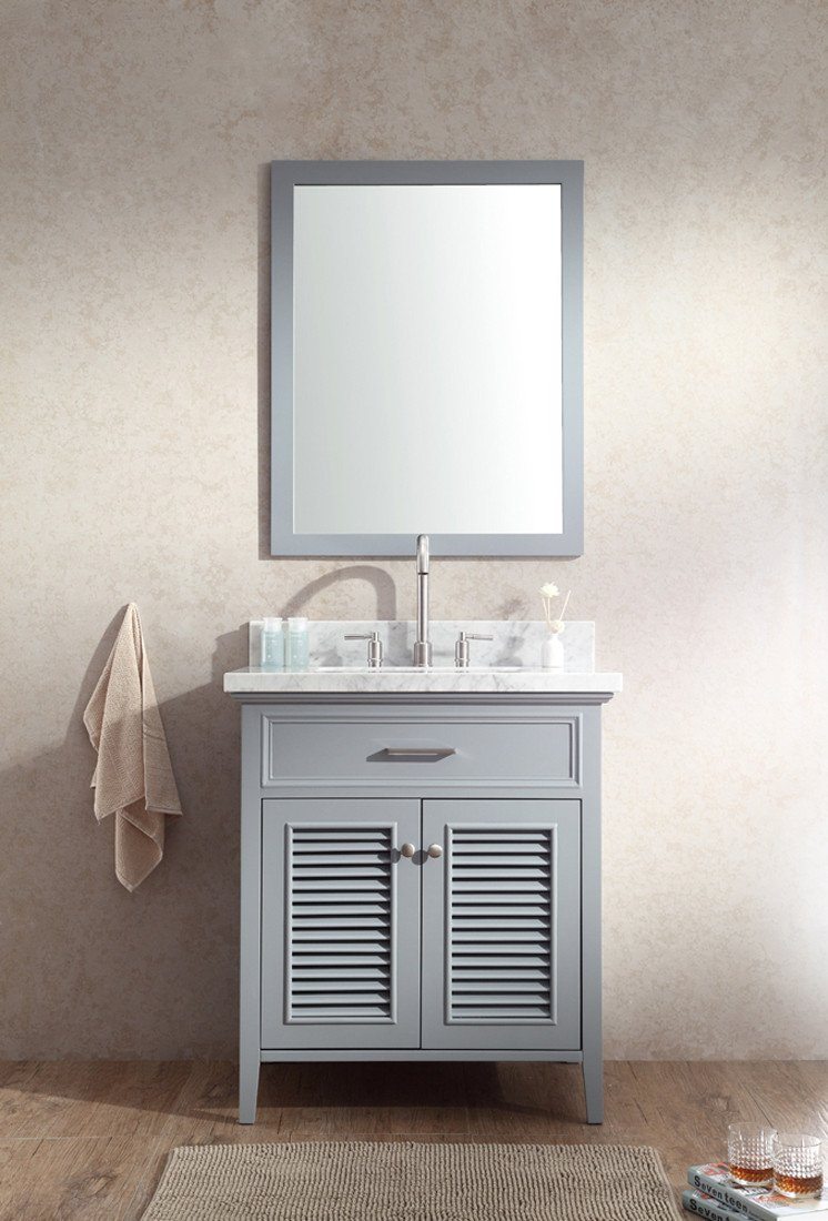 ARIEL Kensington 31" Single Sink Bathroom Vanity Set Solid Wood Cabinets - Gray Vanity ARIEL
