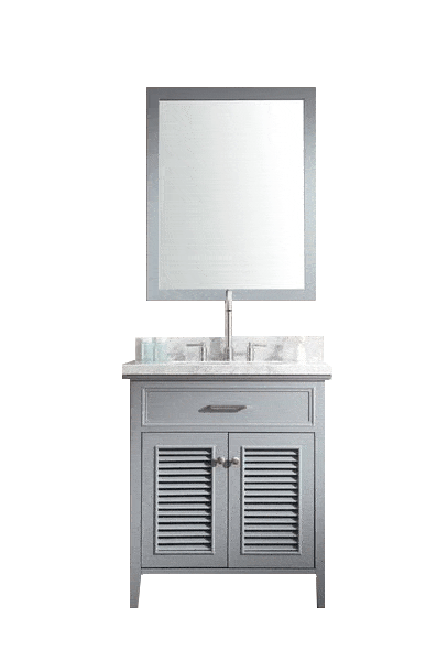 ARIEL Kensington 31" Single Sink Bathroom Vanity Set Solid Wood Cabinets - Gray Vanity ARIEL