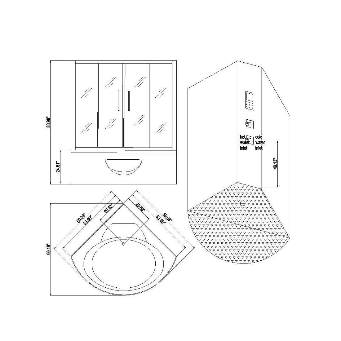 ARIEL Platinum DA333F8 Steam Shower Steam Shower ARIEL