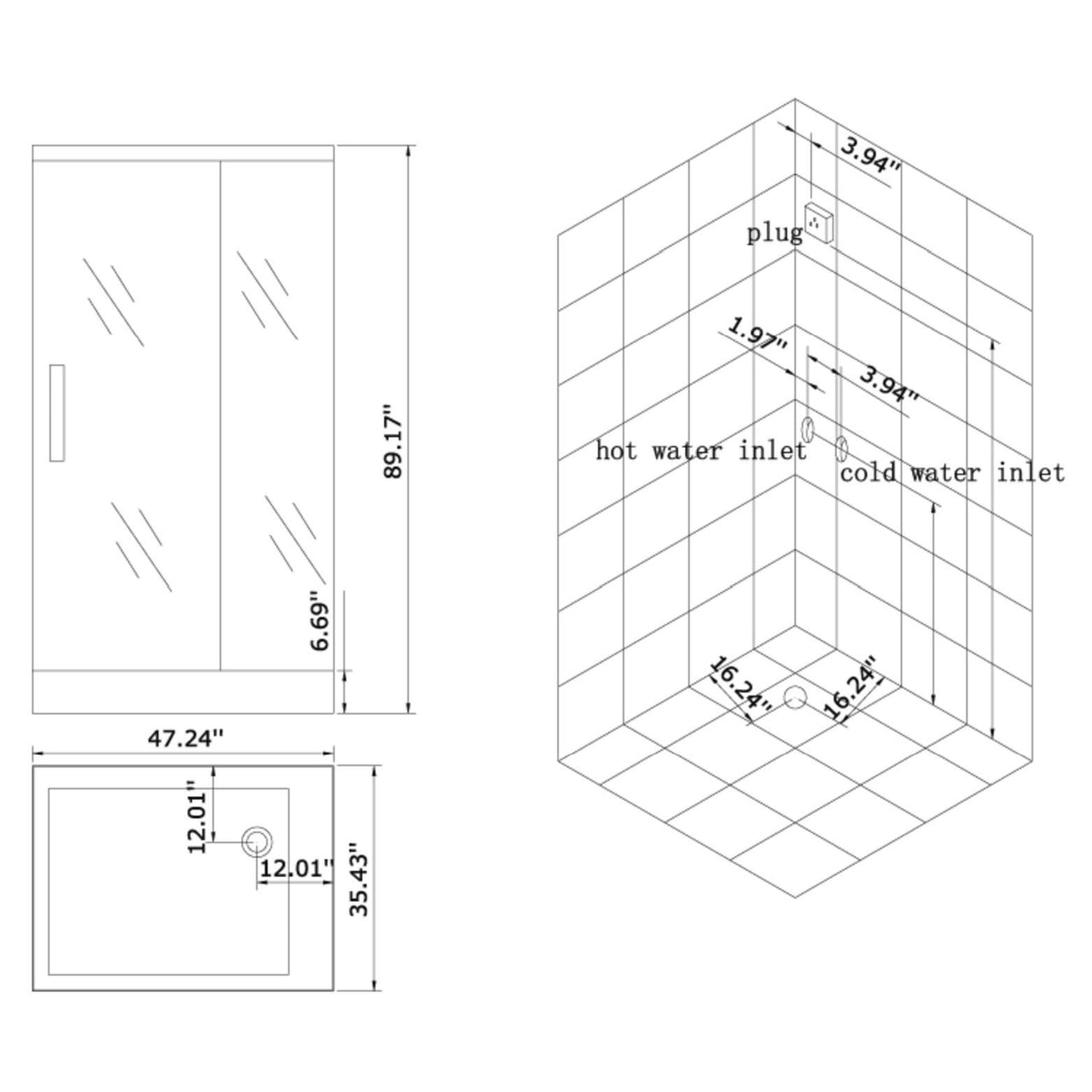 ARIEL Platinum DZ959F8 Steam Shower Steam Shower ARIEL