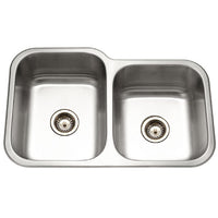 Thumbnail for Houzer Elite Series Undermount Stainless Steel 60/40 Double Bowl Kitchen Sink, Small bowl Right Kitchen Sink - Undermount Houzer
