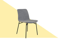 Thumbnail for Ella Modern Dining Chair with Matte Black Steel Legs for Kitchen, Living Room and Dining Room (Set of 2, Beige Upholstered Seat) Dining Chair Gingko