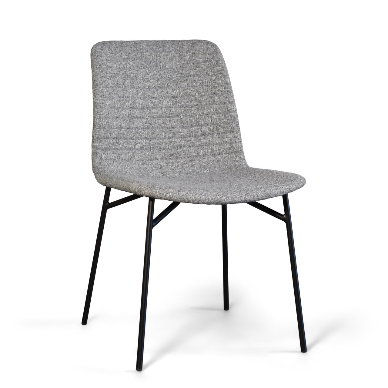 Ella Modern Dining Chair with Matte Black Steel Legs for Kitchen, Living Room and Dining Room (Set of 2, Beige Upholstered Seat) Dining Chair Gingko