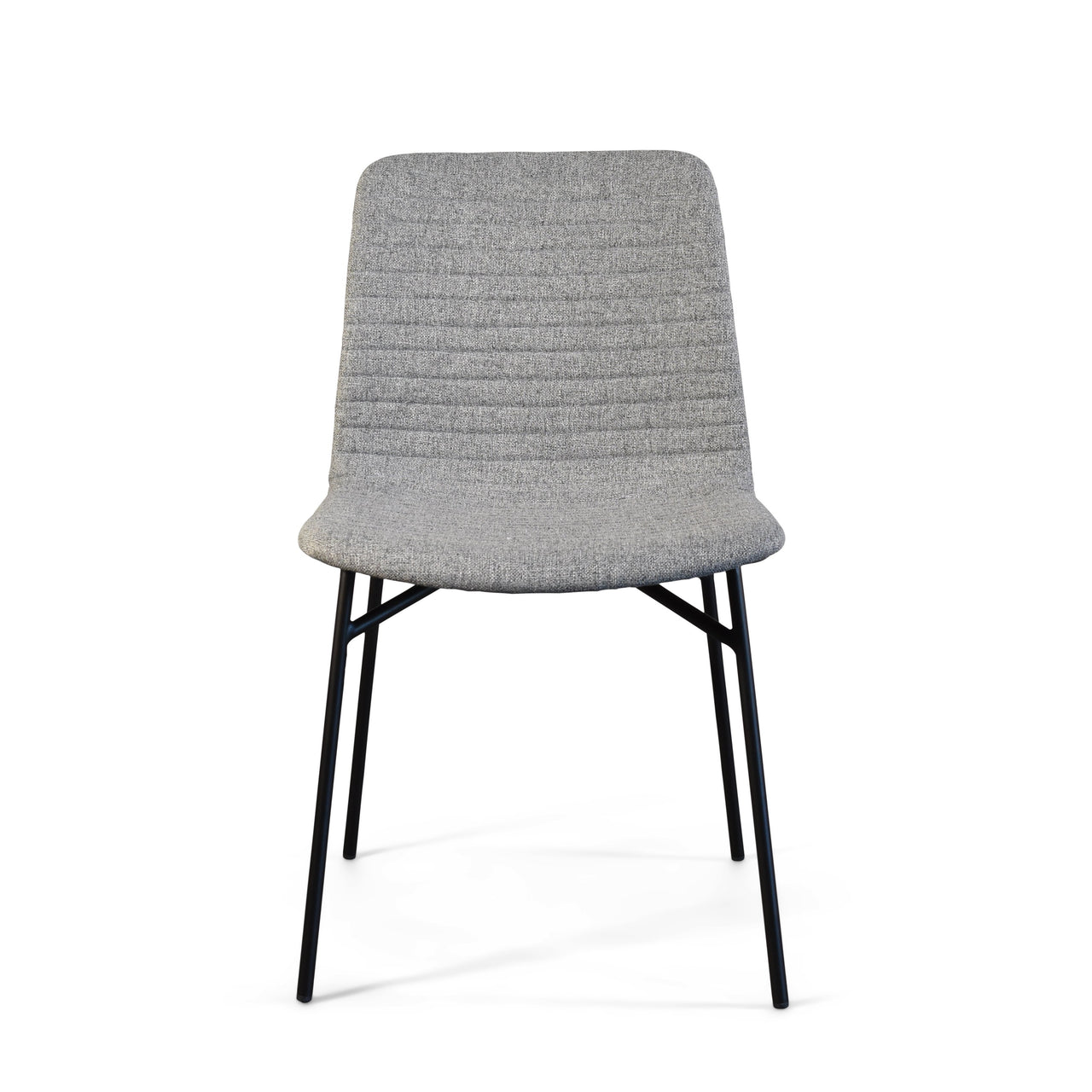 Ella Modern Dining Chair with Matte Black Steel Legs for Kitchen, Living Room and Dining Room (Set of 2, Beige Upholstered Seat) Dining Chair Gingko Grey