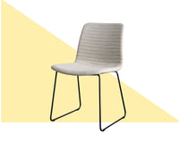 Thumbnail for Eric Modern Dining Chair in White with Matte Black Steel Legs for Kitchen, Living Room and Dining Room (Set of 2, Beige Upholstered Seat) Dining Chair Gingko