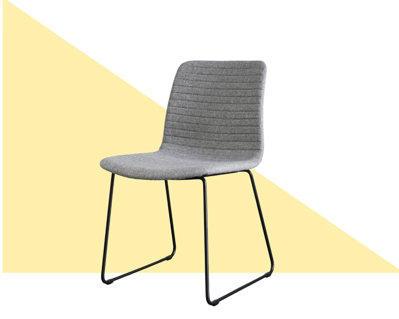 Eric Modern Dining Chair in White with Matte Black Steel Legs for Kitchen, Living Room and Dining Room (Set of 2, Beige Upholstered Seat) Dining Chair Gingko