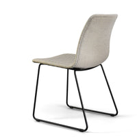 Thumbnail for Eric Modern Dining Chair in White with Matte Black Steel Legs for Kitchen, Living Room and Dining Room (Set of 2, Beige Upholstered Seat) Dining Chair Gingko
