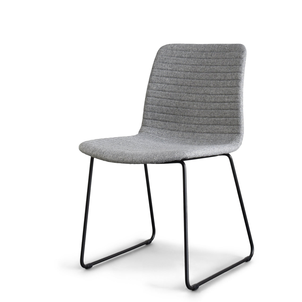 Eric Modern Dining Chair in White with Matte Black Steel Legs for Kitchen, Living Room and Dining Room (Set of 2, Beige Upholstered Seat) Dining Chair Gingko Grey
