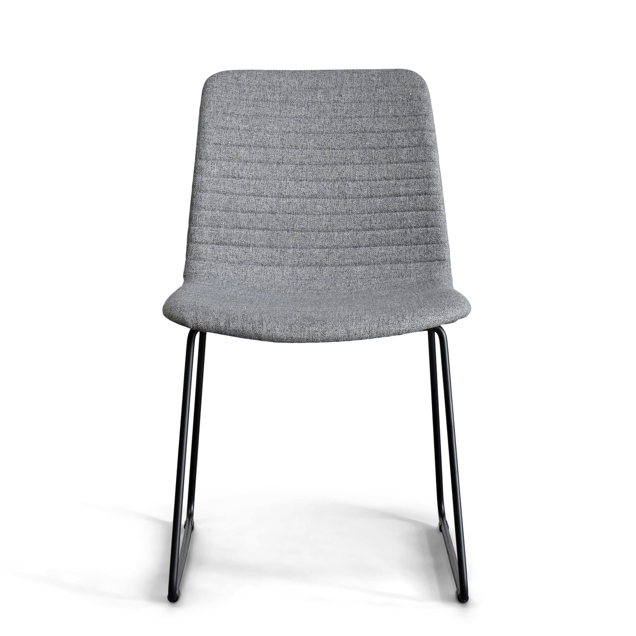 Eric Modern Dining Chair in White with Matte Black Steel Legs for Kitchen, Living Room and Dining Room (Set of 2, Beige Upholstered Seat) Dining Chair Gingko