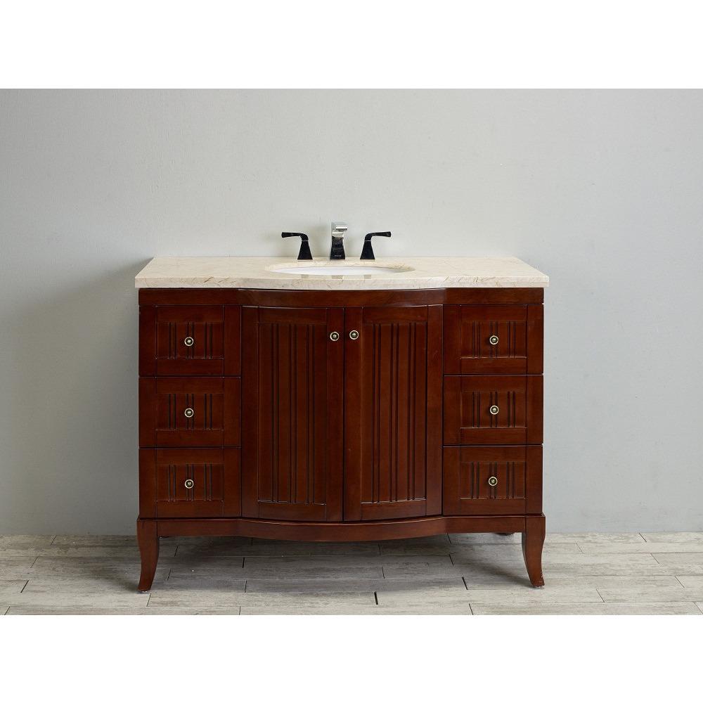 Eviva Odessa Zinc 48" Brown Vanity Set with Crema Marfil Marble Counter-top Vanity Eviva