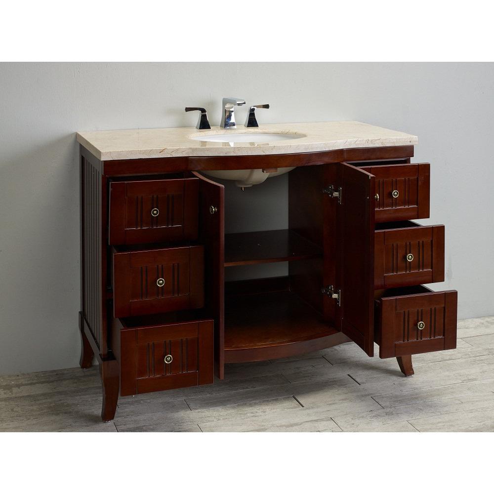 Eviva Odessa Zinc 48" Brown Vanity Set with Crema Marfil Marble Counter-top Vanity Eviva