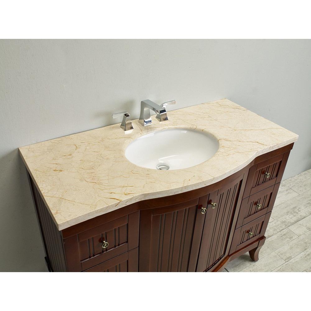 Eviva Odessa Zinc 48" Brown Vanity Set with Crema Marfil Marble Counter-top Vanity Eviva