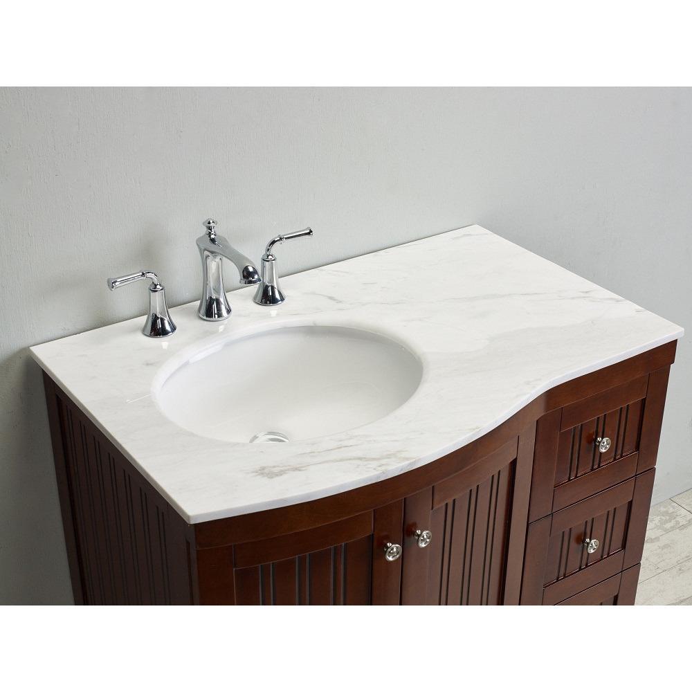 Eviva Odessa Zinc 36" Brown Transitional Bathroom Vanity Set With Counter-top Vanity Eviva