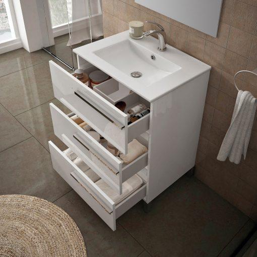 Eviva Oliver 24 inch White Free standing Bathroom Vanity with Skirt Vanity Eviva
