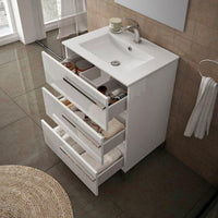 Thumbnail for Eviva Oliver 24 inch White Free standing Bathroom Vanity with Skirt Vanity Eviva