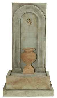 Thumbnail for Etruria Urn Wall Outdoor Cast Stone Garden Fountain For Spout Short Urn Fountain Tuscan