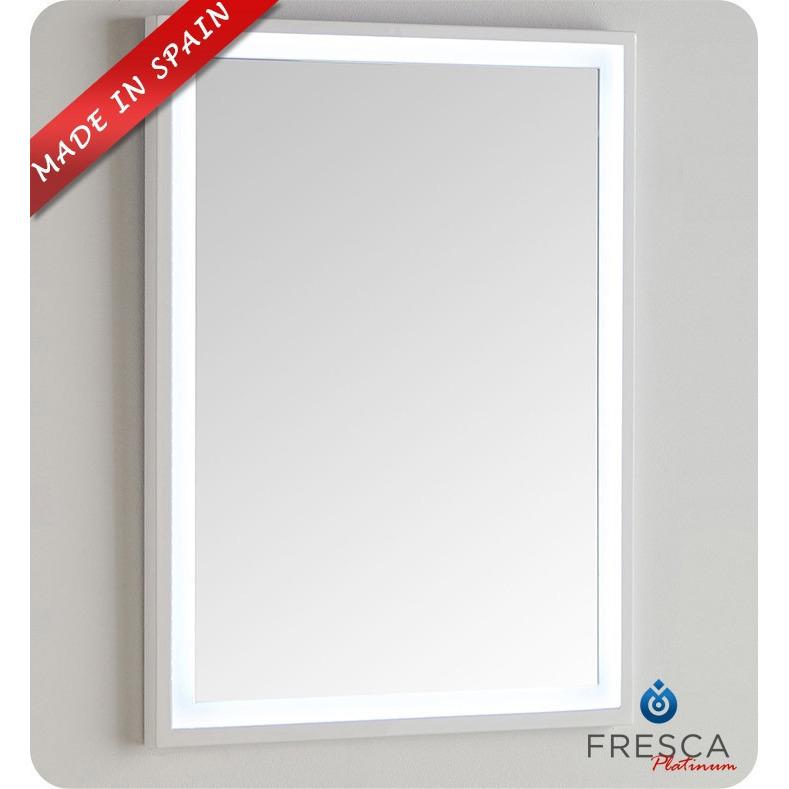 Fresca Platinum Due 24" Glossy White Bathroom LED Mirror Mirror Fresca 