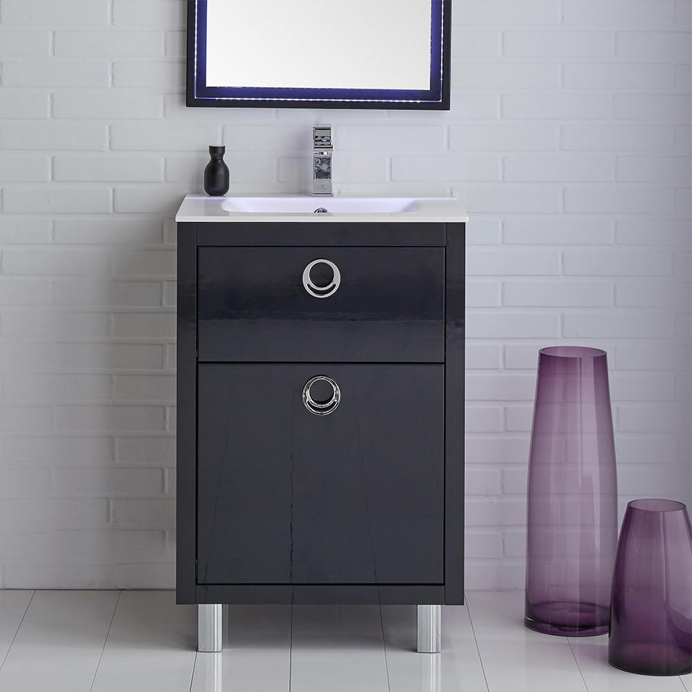 Fresca Platinum Due 24" Glossy Cobalt Modern Bathroom Vanity Set Free Faucet Vanity Fresca