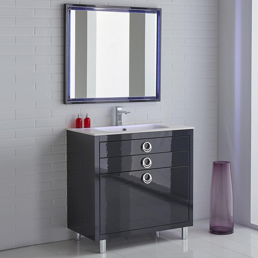 Fresca Platinum Due 36" Stylish Glossy Cobalt Modern Bathroom Vanity Free Faucet Vanity Fresca