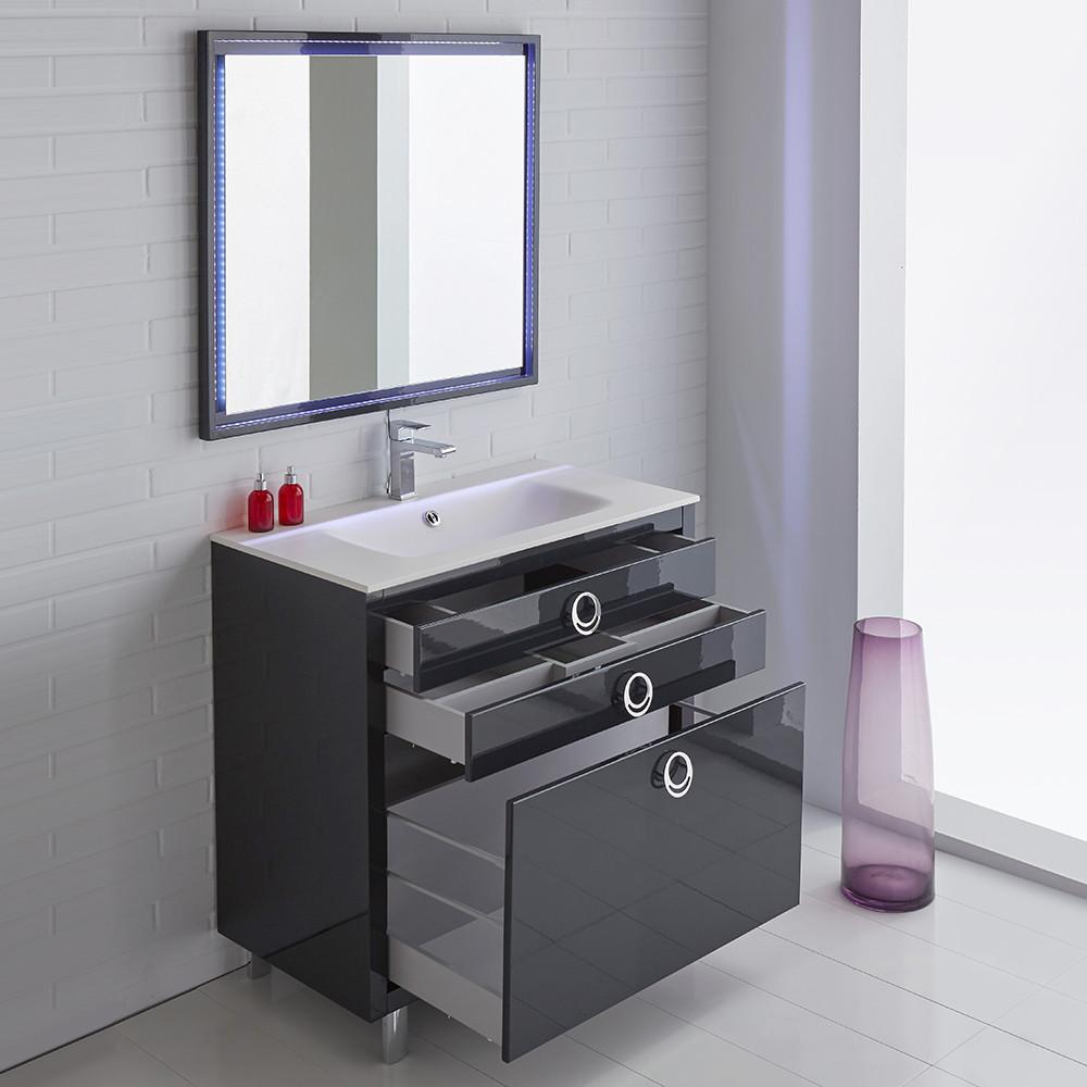 Fresca Platinum Due 36" Stylish Glossy Cobalt Modern Bathroom Vanity Free Faucet Vanity Fresca