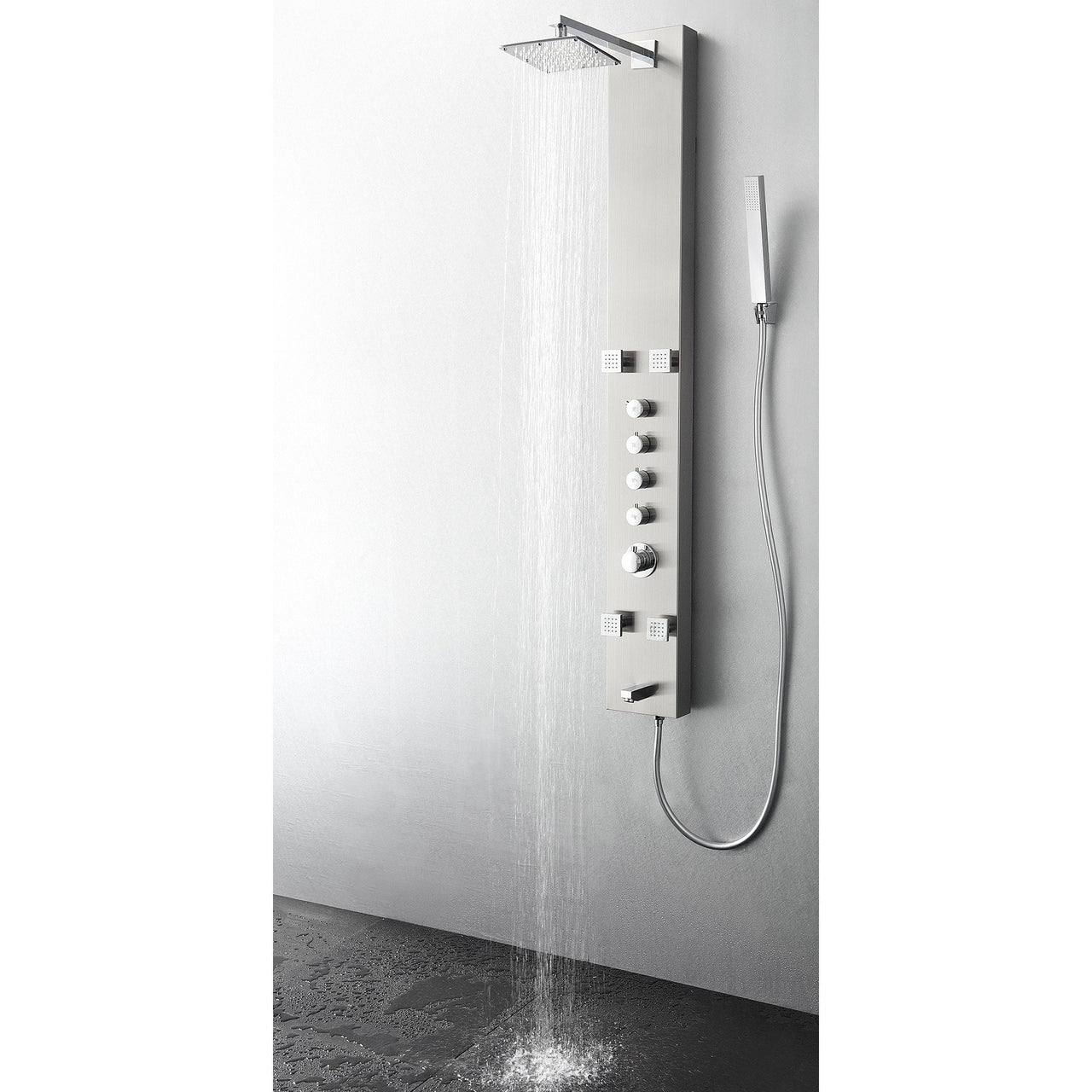 Fresca Pavia Stainless Steel (Brushed Silver) Thermostatic Shower Massage Panel Shower Massage Panel Fresca