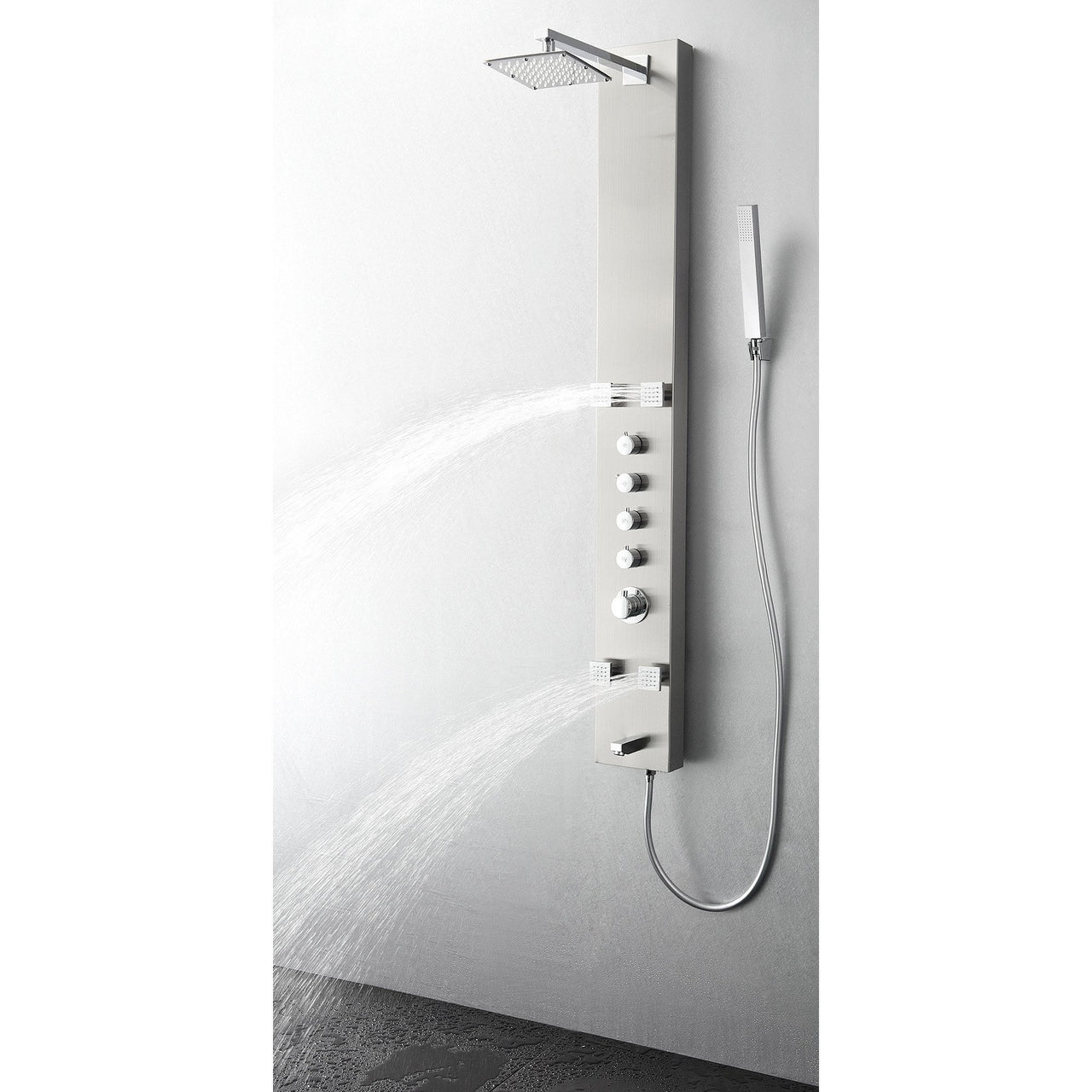Fresca Pavia Stainless Steel (Brushed Silver) Thermostatic Shower Massage Panel Shower Massage Panel Fresca