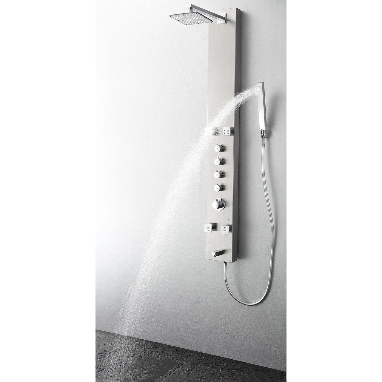 Fresca Pavia Stainless Steel (Brushed Silver) Thermostatic Shower Massage Panel Shower Massage Panel Fresca