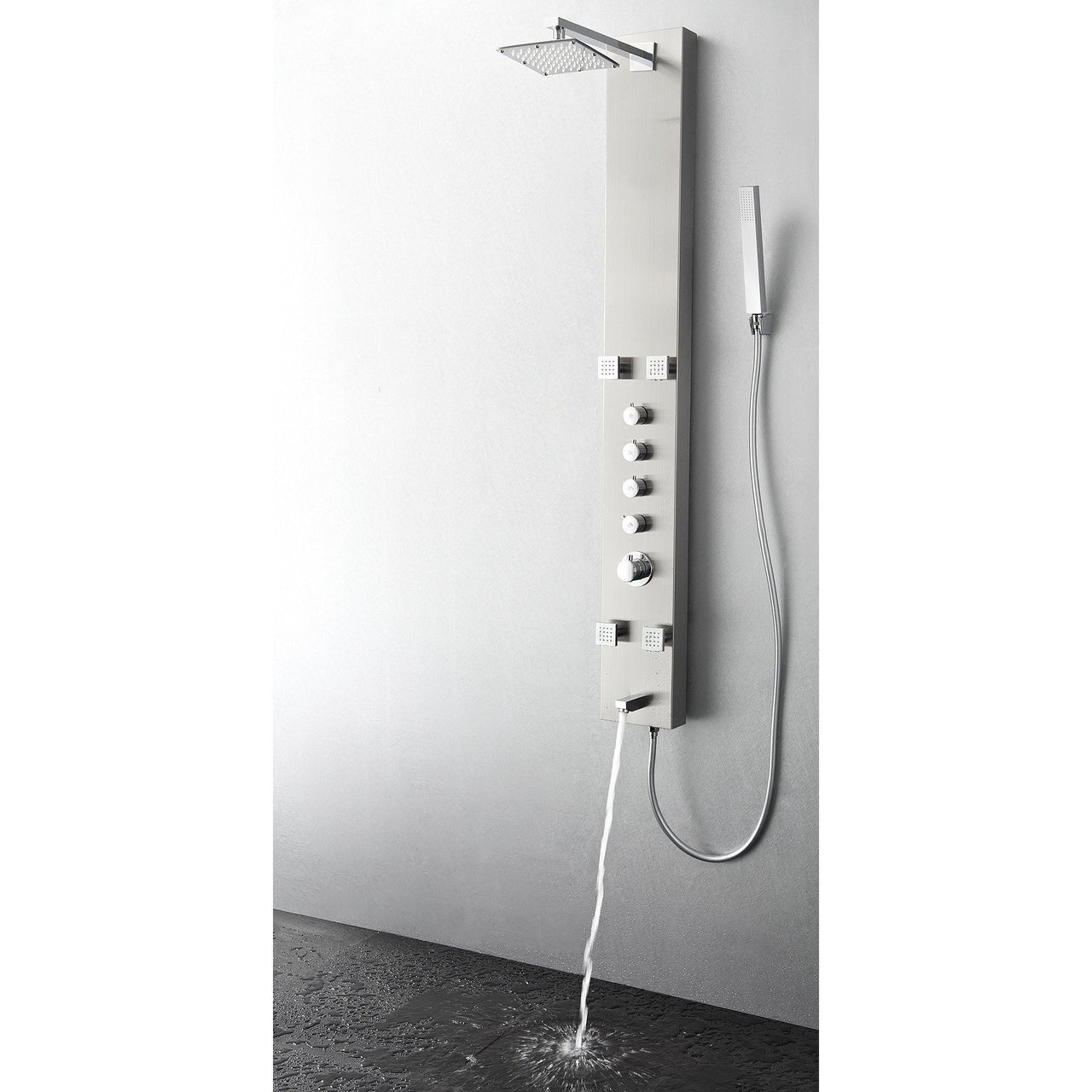 Fresca Pavia Stainless Steel (Brushed Silver) Thermostatic Shower Massage Panel Shower Massage Panel Fresca