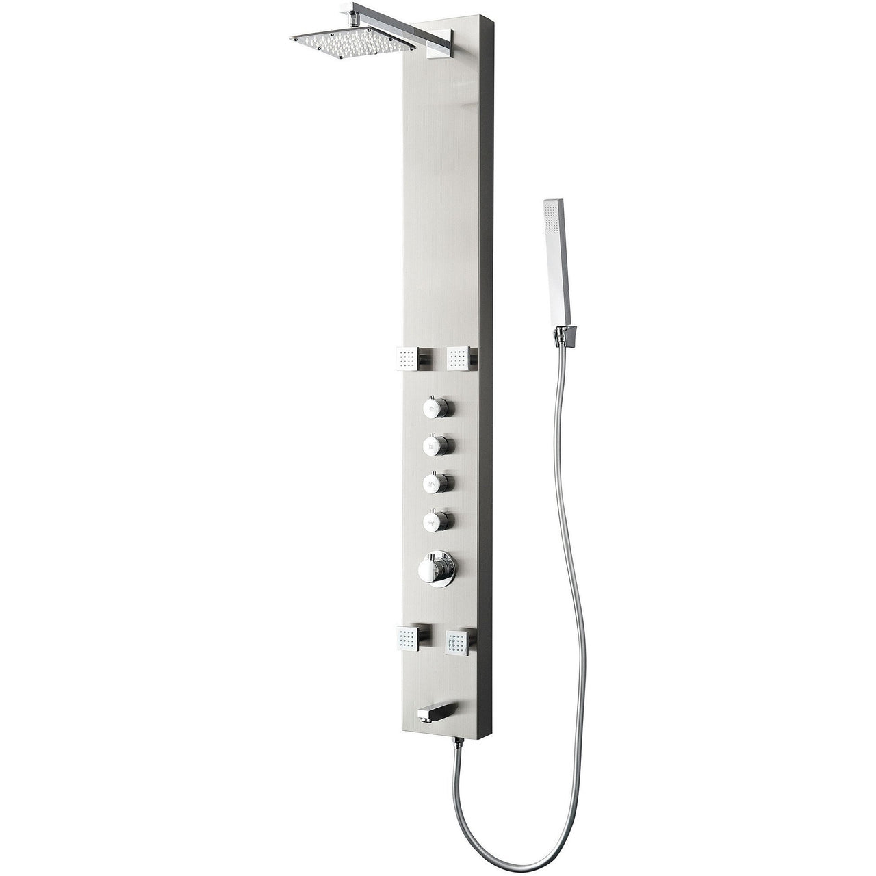 Fresca Pavia Stainless Steel (Brushed Silver) Thermostatic Shower Massage Panel Shower Massage Panel Fresca
