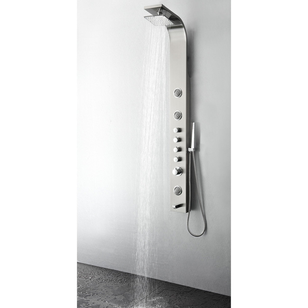 Fresca Geona Stainless Steel (Brushed Silver) Thermostatic Shower Massage Panel Shower Massage Panel Fresca