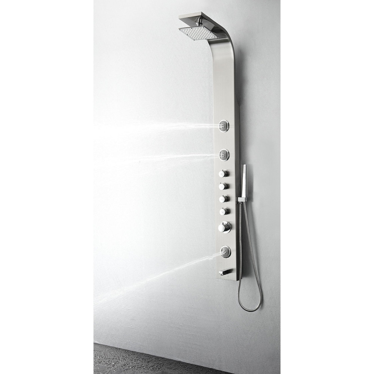 Fresca Geona Stainless Steel (Brushed Silver) Thermostatic Shower Massage Panel Shower Massage Panel Fresca
