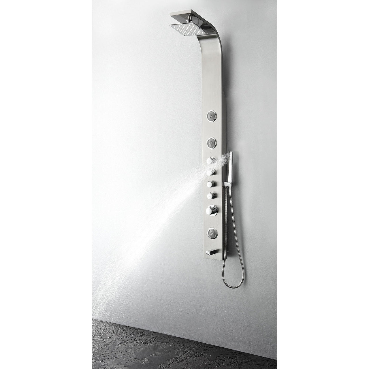 Fresca Geona Stainless Steel (Brushed Silver) Thermostatic Shower Massage Panel Shower Massage Panel Fresca