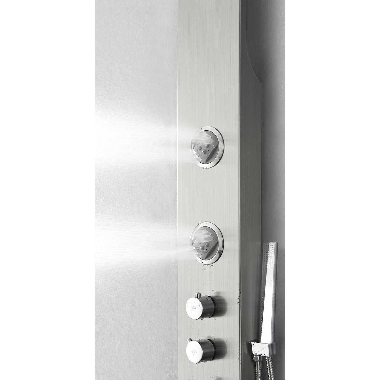 Fresca Geona Stainless Steel (Brushed Silver) Thermostatic Shower Massage Panel Shower Massage Panel Fresca
