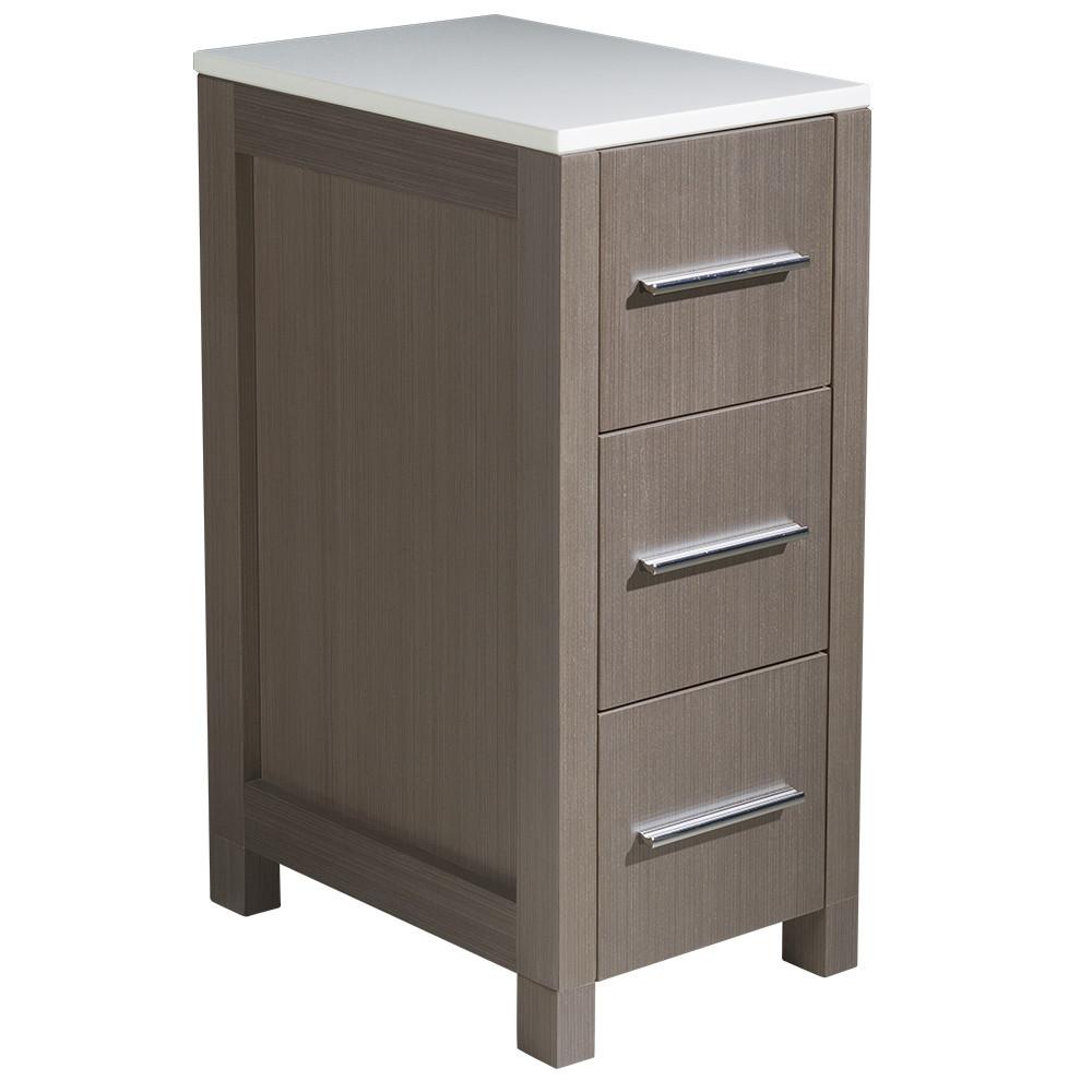 Fresca Torino 12" Gray Oak Bathroom Linen Side Cabinet Linen Cabinet Fresca