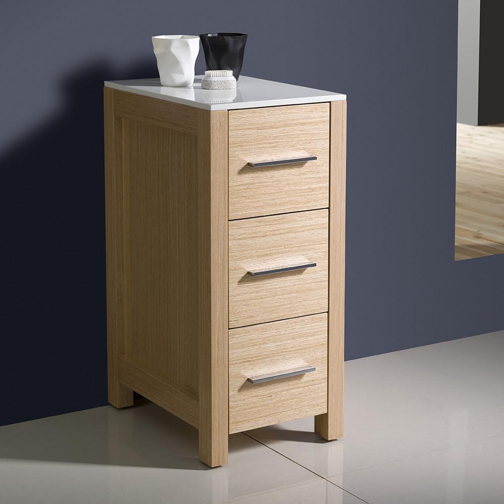 Fresca Torino 12" Light Oak Bathroom Linen Side Cabinet Linen Cabinet Fresca