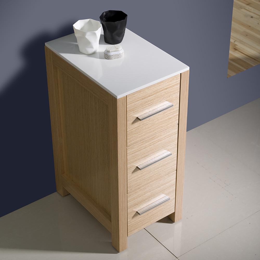 Fresca Torino 12" Light Oak Bathroom Linen Side Cabinet Linen Cabinet Fresca