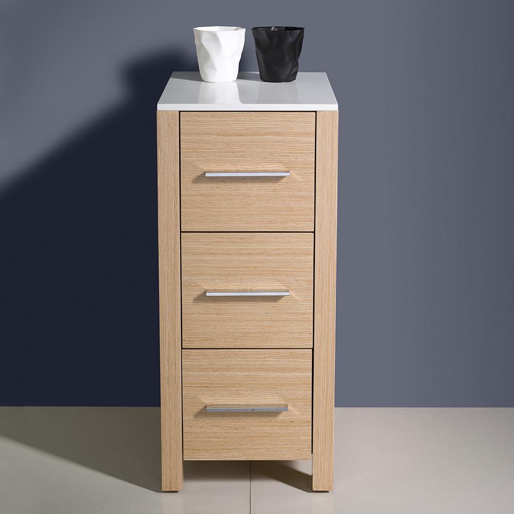 Fresca Torino 12" Light Oak Bathroom Linen Side Cabinet Linen Cabinet Fresca