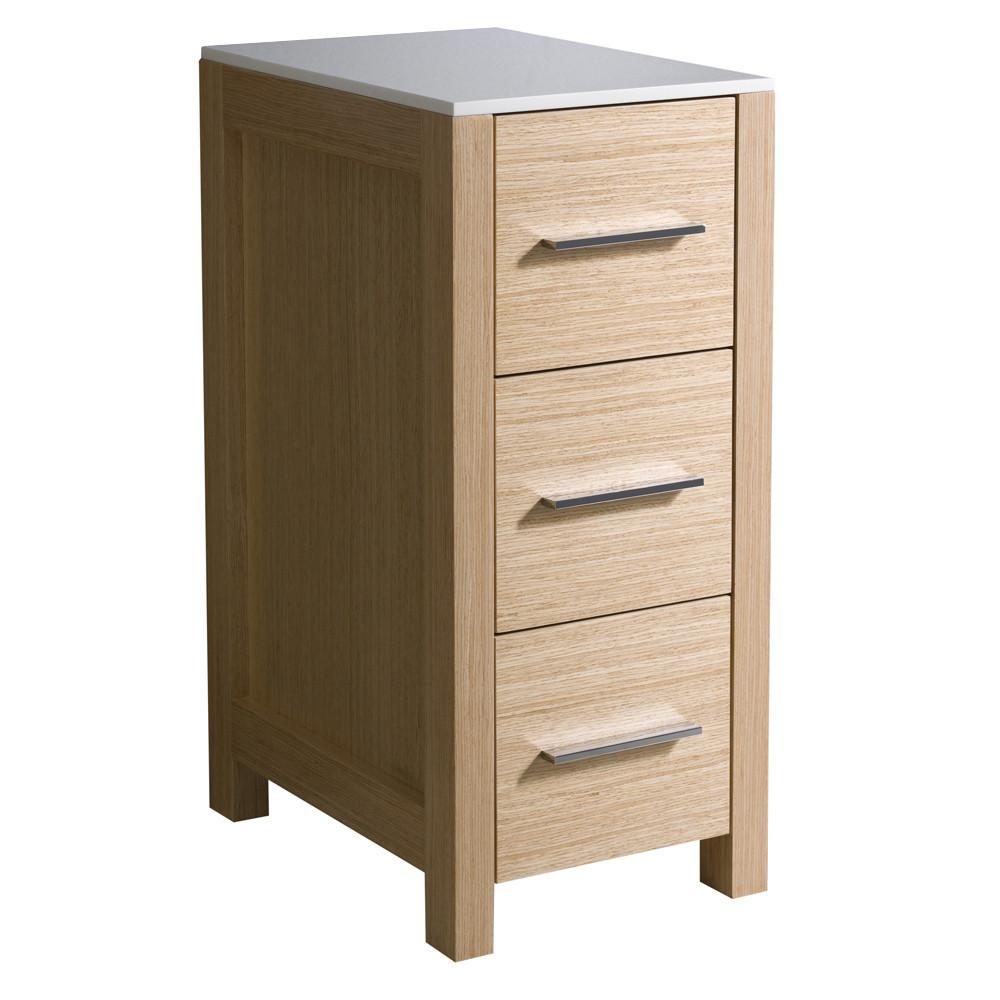 Fresca Torino 12" Light Oak Bathroom Linen Side Cabinet Linen Cabinet Fresca